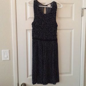 Anthropologie blue dot dress
